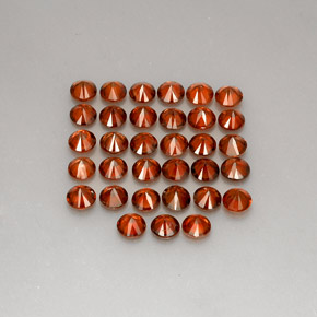 Pedras preciosas de zircão laranja natural de  ct, corte redondo, VVS-VS