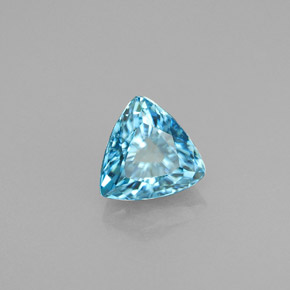 Zircão azul natural 1,61ct, trillion, VVS-VS