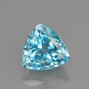 Zircão azul natural 1,20ct, trillion, VVS-VS