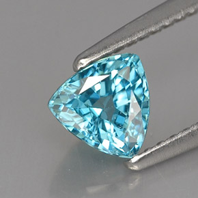 Zircão azul natural 1,20ct, trillion, VVS-VS