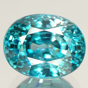 Zircão azul natural 5,80ct, corte oval, VVS-VS