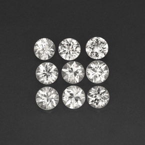 Pedras preciosas de zircão branco natural de  ct, corte redondo, VVS