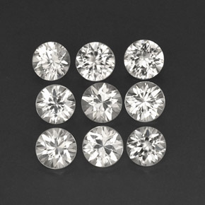 Pedras preciosas de zircão branco natural de  ct, corte redondo, VVS