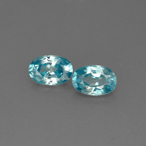 Pedras preciosas de zircão azul natural de  ct, corte oval, VVS