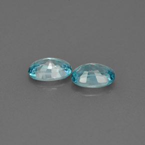 Pedras preciosas de zircão azul natural de  ct, corte oval, VVS