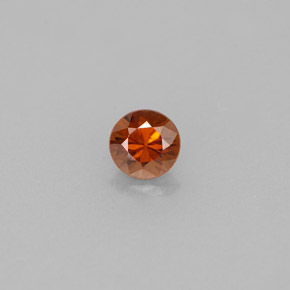 Zircão laranja natural 0,45ct, corte redondo, VVS