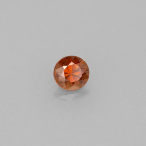 Zircão laranja natural 0,45ct, corte redondo, VVS