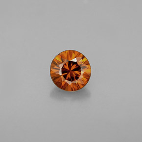 Zircão laranja natural 0,60ct, corte redondo, VVS