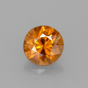 Zircão laranja natural 0,57ct, corte redondo, VS
