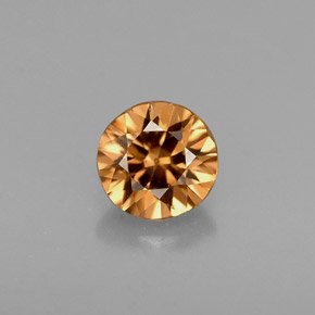 Zircão laranja natural 0,63ct, corte redondo, VVS-VS