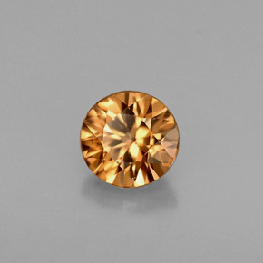 Zircão laranja natural 0,63ct, corte redondo, VVS-VS