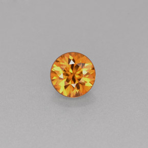 Zircão Laranja Natural 0.57ct, Corte Redondo, VVS