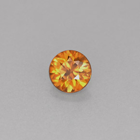 Zircão Laranja Natural 0.57ct, Corte Redondo, VVS