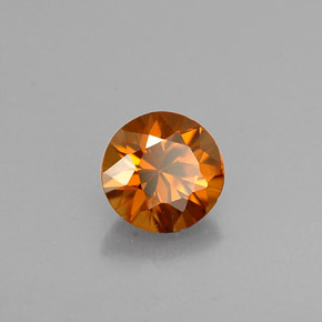 Zircão laranja natural 0,60ct, corte redondo, VVS