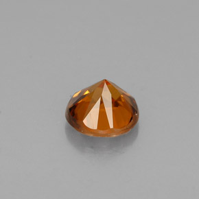 Zircão laranja natural 0,60ct, corte redondo, VVS