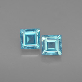 Pedras preciosas de zircão azul natural de  ct, quadrado, VS