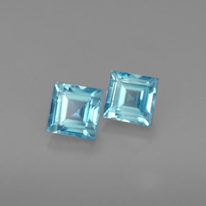 Pedras preciosas de zircão azul natural de  ct, quadrado, VS