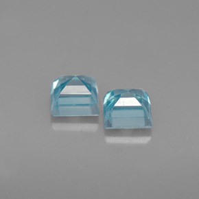 Pedras preciosas de zircão azul natural de  ct, quadrado, VS