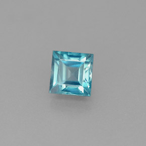 Zircão azul natural 1,26ct, quadrado, VS