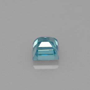 Zircão azul natural 1,26ct, quadrado, VS