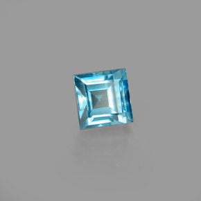 Zircão azul natural 1,02ct, quadrado, VS