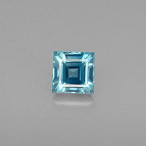 Zircão azul natural 1,03ct, quadrado, VVS-VS