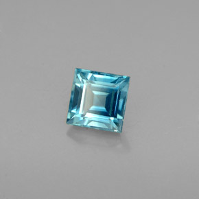 Zircão azul natural 1,03ct, quadrado, VVS-VS