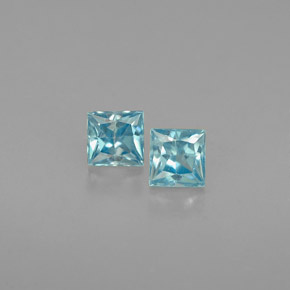 Pedras preciosas de zircão azul natural de  ct, quadrado, VS