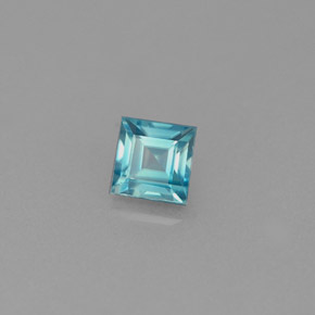 Zircão azul natural 0,73ct, quadrado, VS
