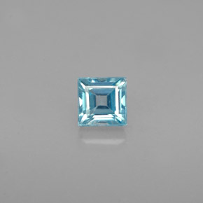 Zircão azul natural 0,76ct, quadrado, VVS-VS