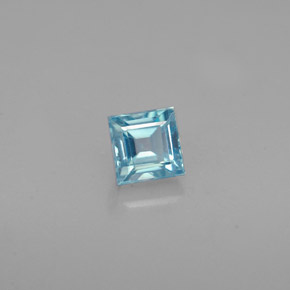 Zircão azul natural 0,76ct, quadrado, VVS-VS