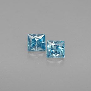 Pedras preciosas de zircão azul natural de  ct, quadrado, VVS-VS