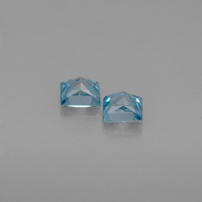 Pedras preciosas de zircão azul natural de  ct, quadrado, VVS-VS