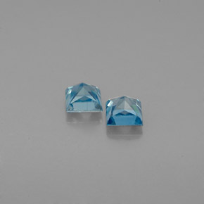 Pedras preciosas de zircão azul natural de  ct, quadrado, VVS