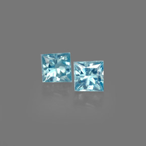 Pedras preciosas de zircão azul natural de  ct, quadrado, VS