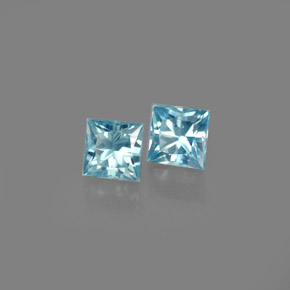 Pedras preciosas de zircão azul natural de  ct, quadrado, VS