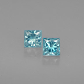 Pedras preciosas de zircão azul natural de  ct, quadrado, VS