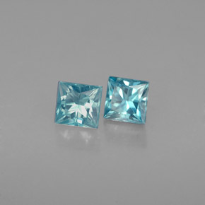 Pedras preciosas de zircão azul natural de  ct, quadrado, VS