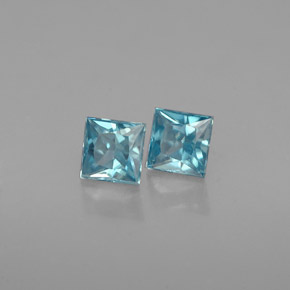 Pedras preciosas de zircão azul natural de  ct, quadrado, VS