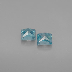 Pedras preciosas de zircão azul natural de  ct, quadrado, VS