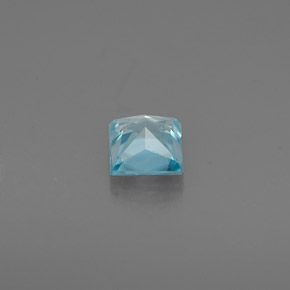 Zircão azul natural 0,38ct, quadrado, VS