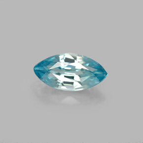 Zircão azul natural 1,24ct, marquise, VVS