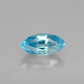 Zircão azul natural 0,78ct, marquise, VVS