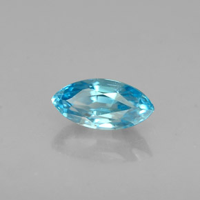 Zircão azul natural 0,78ct, marquise, VVS