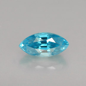 Zircão azul natural 0,70ct, marquise, VVS