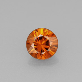 Zircão laranja natural 0,99ct, corte redondo, VS