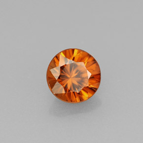 Zircão laranja natural 0,99ct, corte redondo, VS