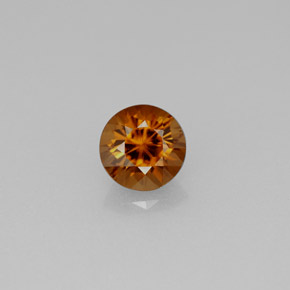 Zircão laranja natural 1,14ct, corte redondo, VS