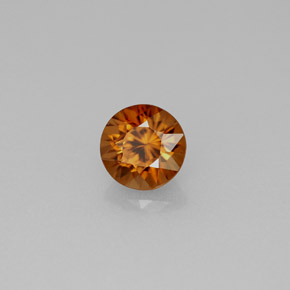 Zircão laranja natural 1,14ct, corte redondo, VS