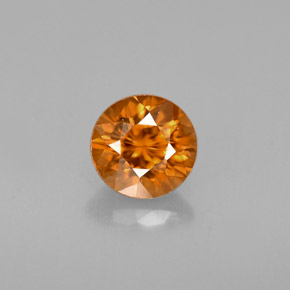 Zircão laranja natural 1,12ct, corte redondo, VVS